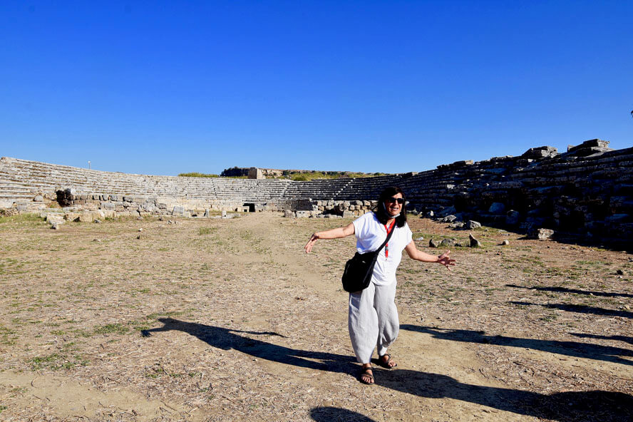 Yasemin Explaining the Size of Perge Stadium