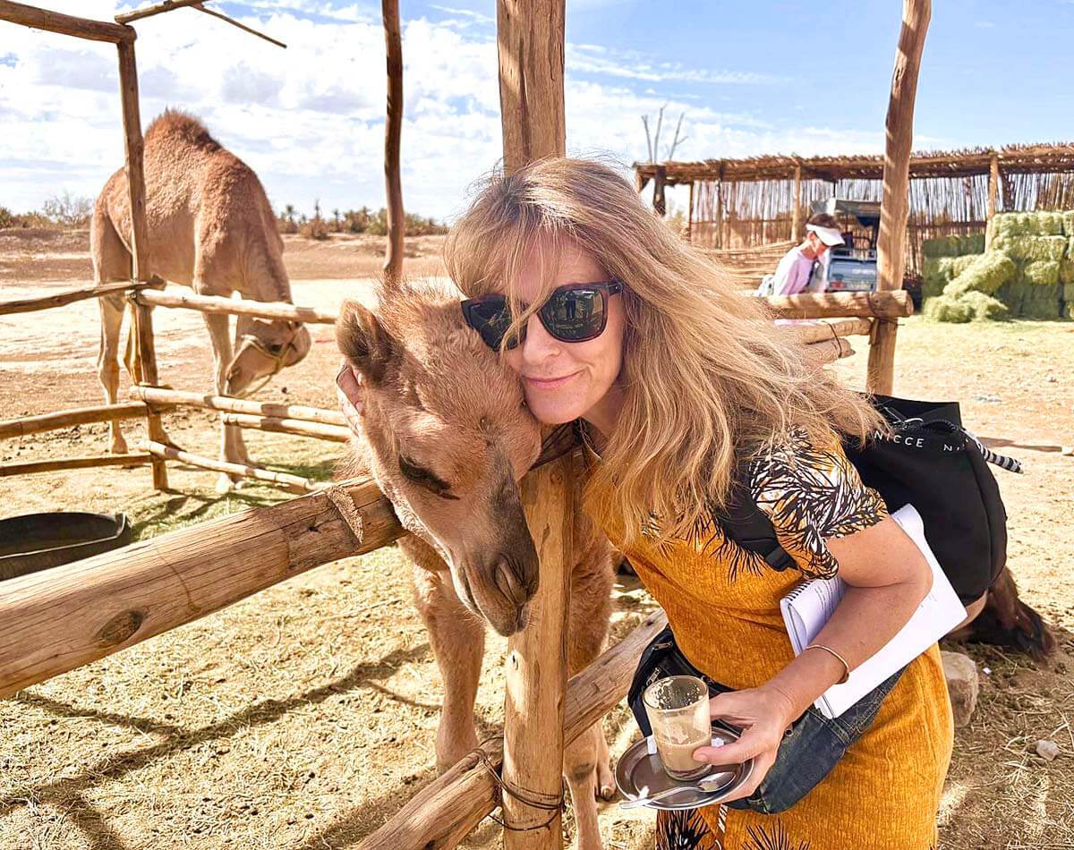 Laura with a Camel Calf