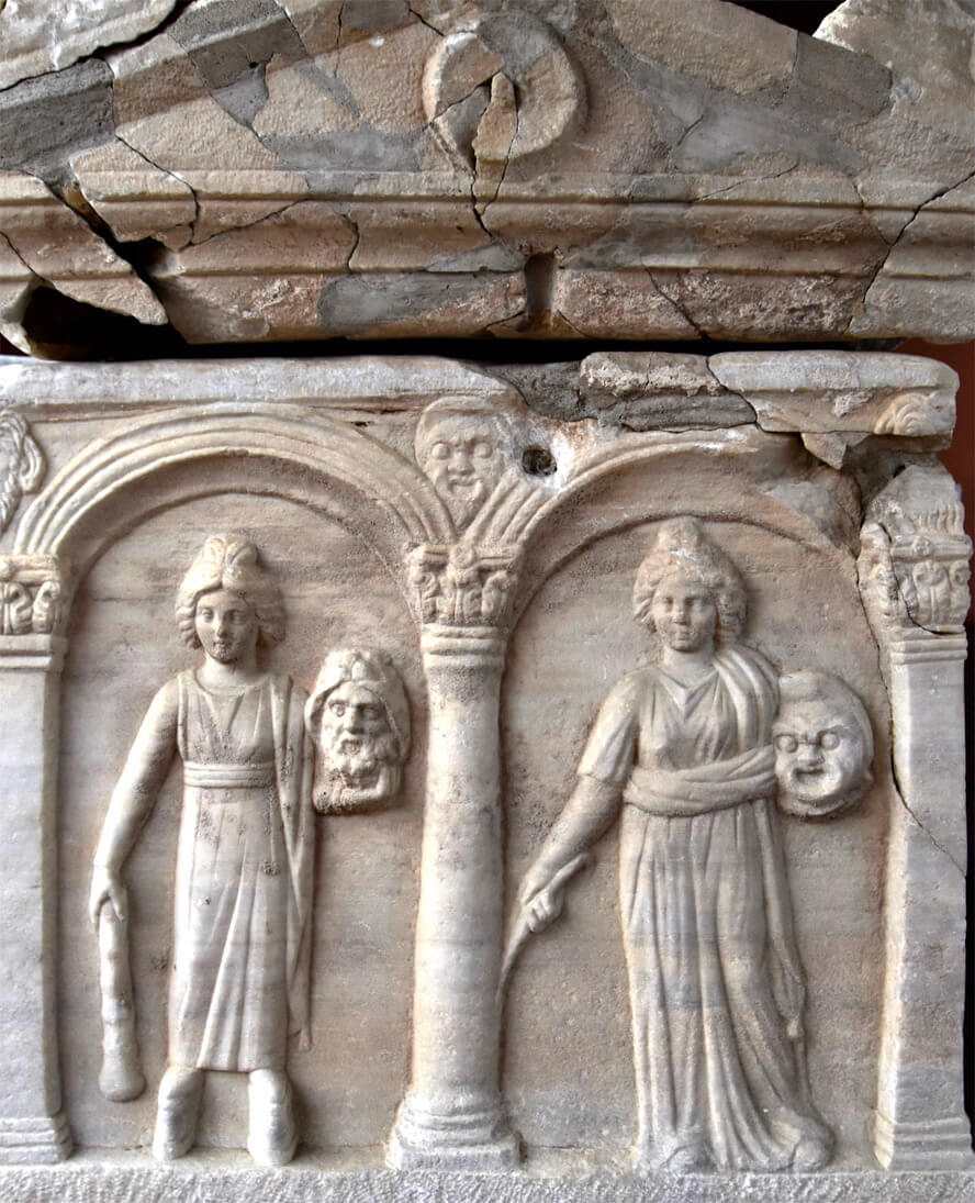 Side View, Sarcophagus of the Muses. The Ephesus Museum, Selcuk, Turkey.