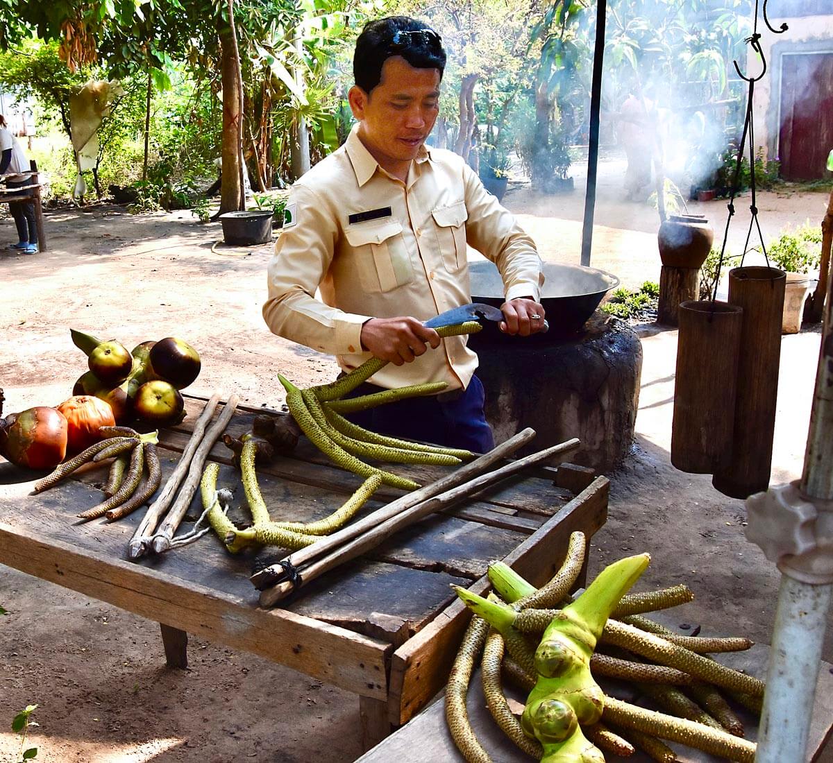 Jett Cutting the Sugar Palm Fruit