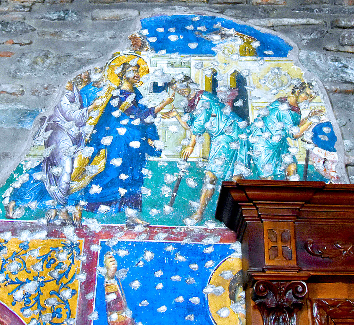 Fresco Damaged by the Ottomans