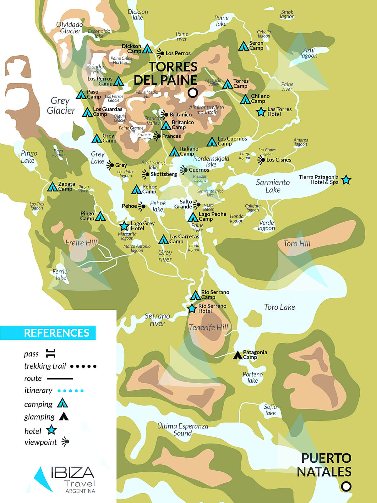 Map of Torres del Paine