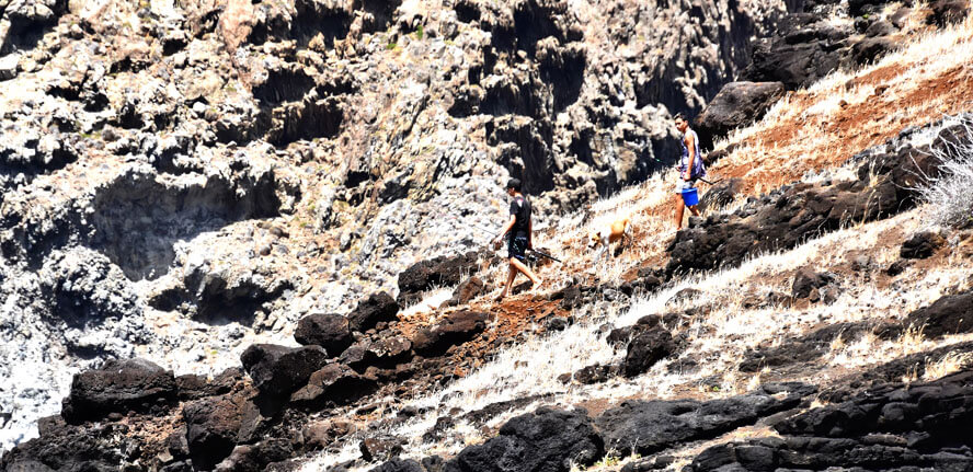 Two Young Men & a Dog Going Fishing