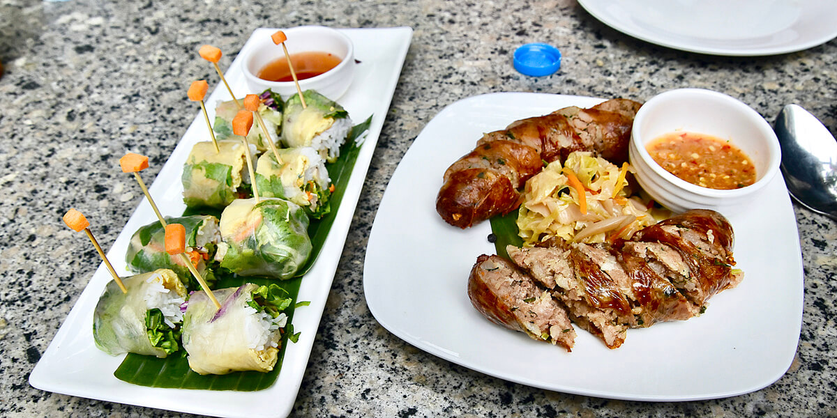 Fresh Spring Rolls & Local Sausage