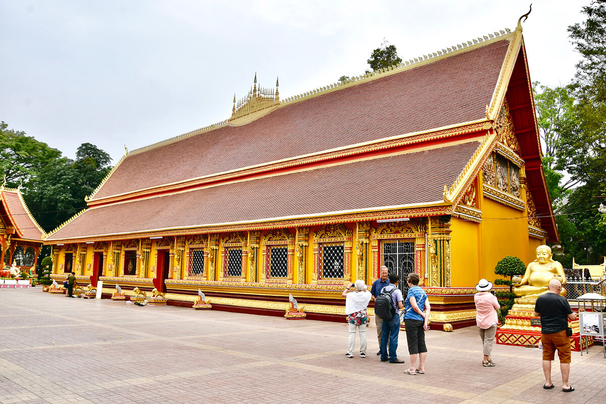 The Group in Front of Wat Si Muang Temple