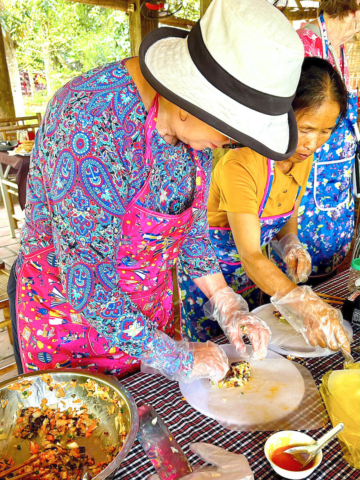 Alison Wrapping Spring Rolls