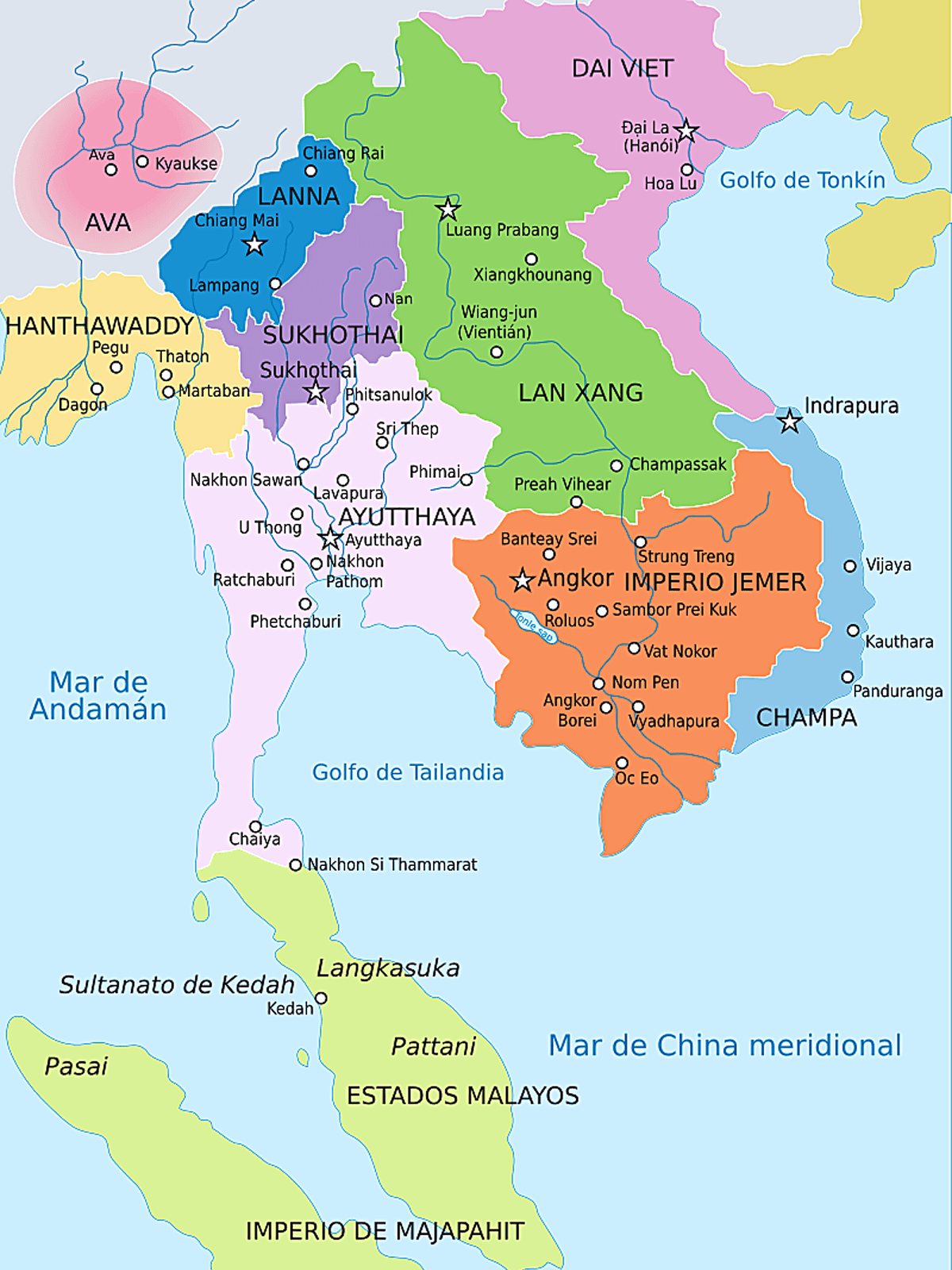 Map of Southeast Asia in 1400