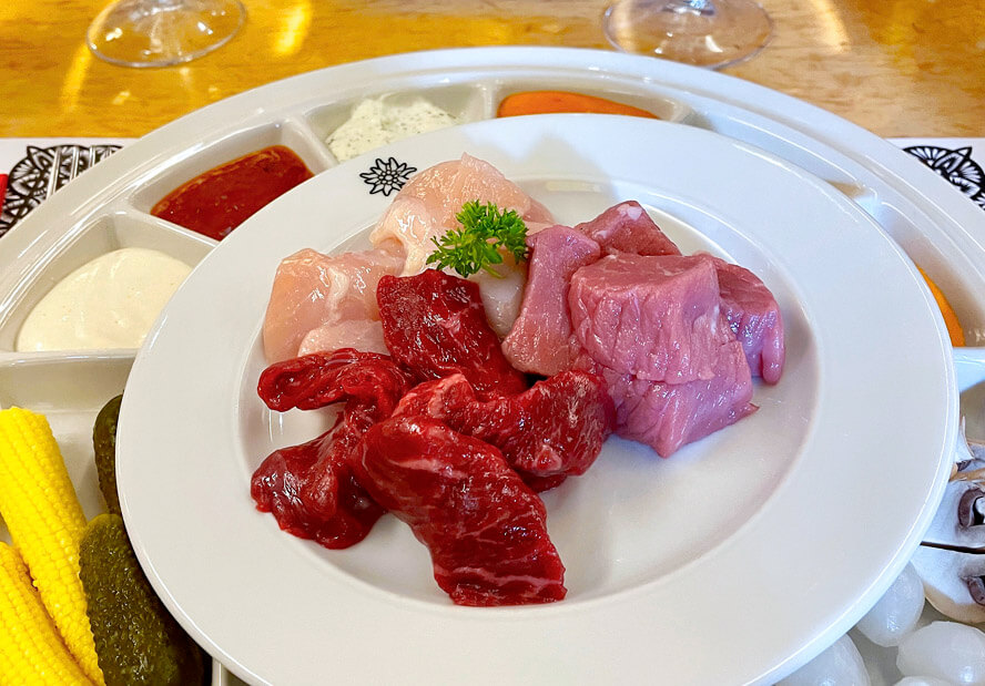 Meat Fondue, Hotel Adler