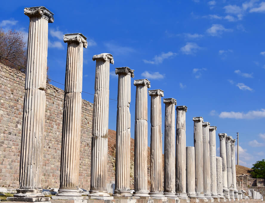 Ionic Columns on the North Stoa. Galen and the Asclepeion of Pergamon.