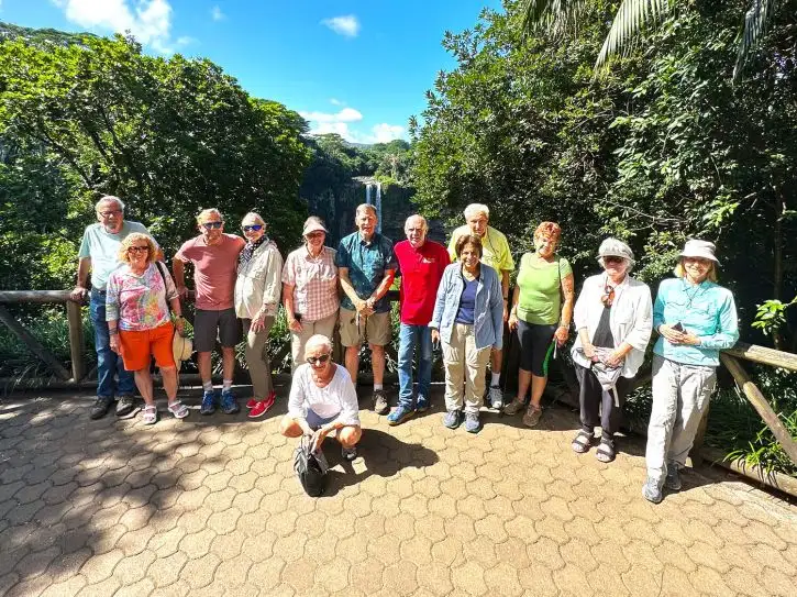 Group at Chamarel Waterfall | Location: Mauritius