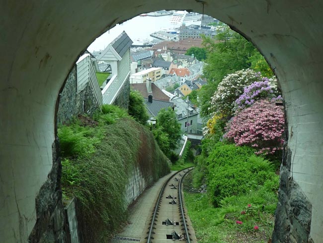View from the funicular | Location: Bergen,  Norway