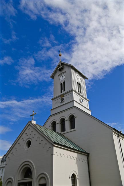Reykjavík Cathedral, built in 1796 and seat of the Bishop | Location: Reykjavik,  Iceland